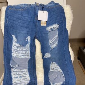 Highrise blue jeans